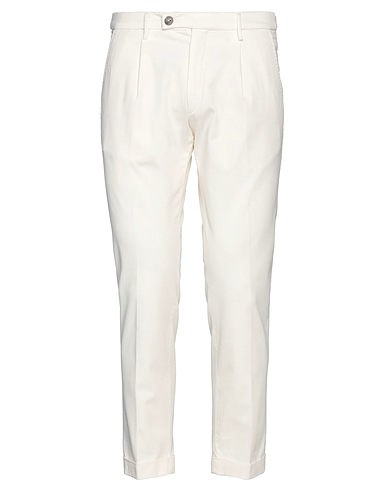 MICHAEL COAL Casual trouser White 98% Cotton, 2% Elastane