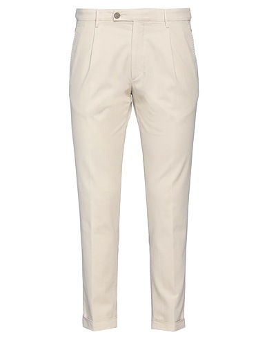 MICHAEL COAL Casual pants Ivory 98% Cotton, 2% Elastane