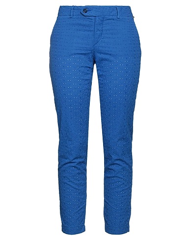 ROŸ ROGER'S Casual trouser Bright blue 100% Cotton