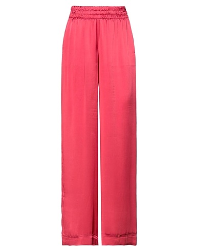 SEMICOUTURE Casual pants Red 75% Acetate, 25% Silk