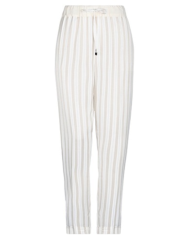 LIVIANA CONTI Casual trouser Ivory 100% Viscose, Elastane