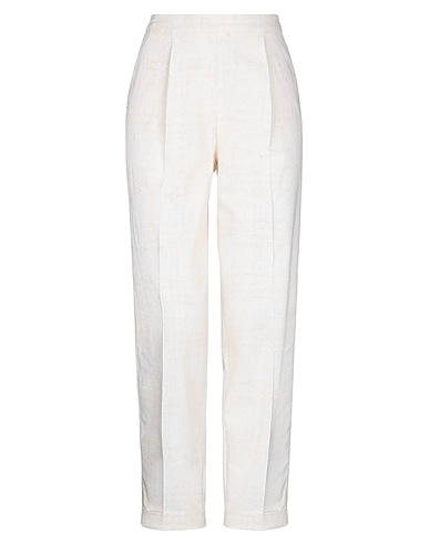 MANILA GRACE Casual pants Ivory 51% Cotton, 31% Acetate, 9% Viscose, 5% Polyamide, 4% Linen
