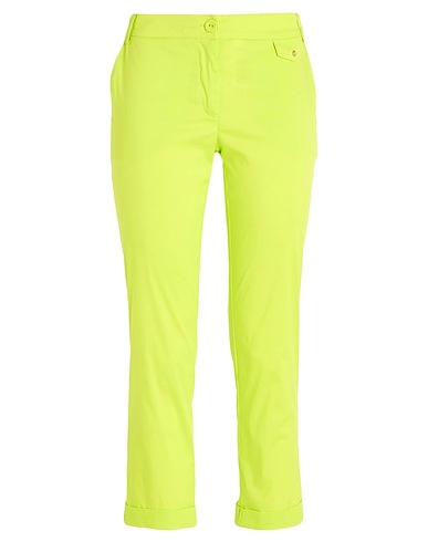 PATRIZIA PEPE Casual trouser Lime green 76% Cotton, 20% Polyamide, 4% Elastane
