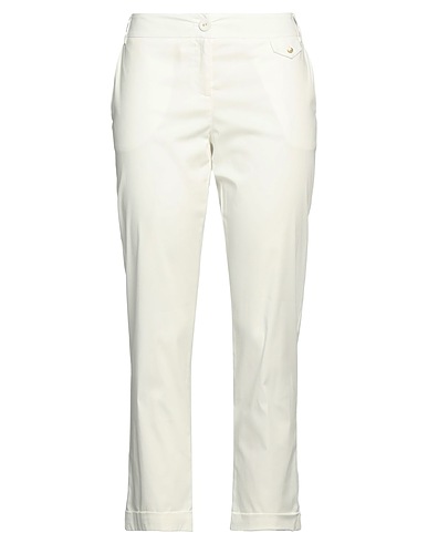 PATRIZIA PEPE Casual trouser Off white 76% Cotton, 20% Polyamide, 4% Elastane