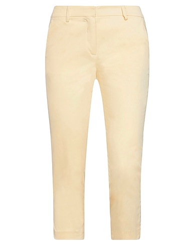 GRIFONI Casual trouser Pastel yellow 97% Cotton, 3% Elastane