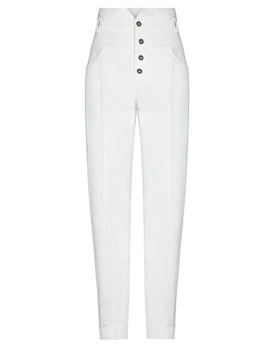 MANILA GRACE Casual trouser White 97% Cotton, 3% Elastane
