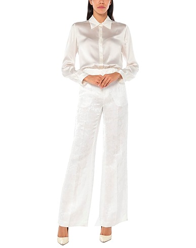 DONDUP Casual trouser White 56% Linen, 44% Viscose