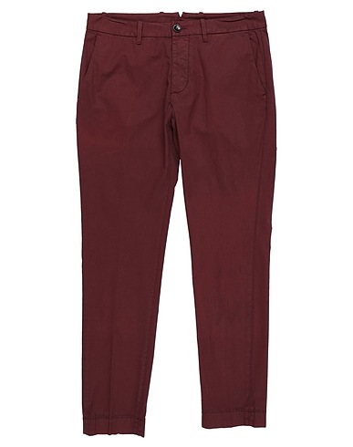 NINE IN THE MORNING Casual trouser Burgundy 86% Cotton, 10% Linen, 4% Elastane