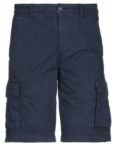 40weft Man Shorts & Bermuda Shorts Midnight Blue Size 38 Cotton In Blue