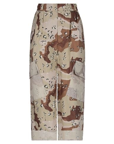 Grazie Woman Pants Sand Size 4 Cotton, Polyamide In Green