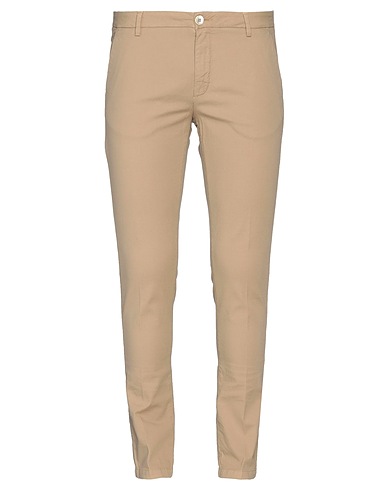 AGLINI Casual trouser Khaki 98% Cotton, 2% Elastane