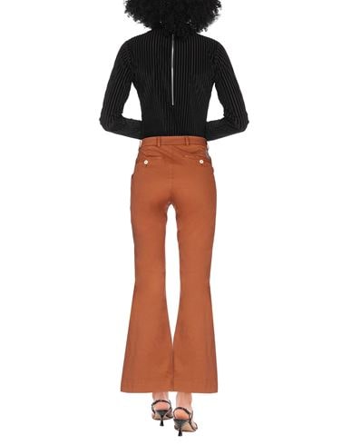 People (+) Woman Pants Rust Size 8 Cotton, Elastane In Red