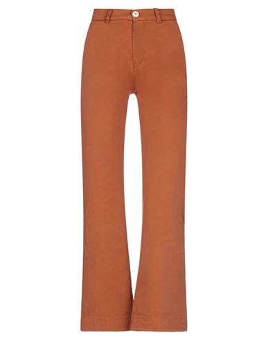 People (+)  Woman Pants Rust Size 6 Cotton, Elastane In Red