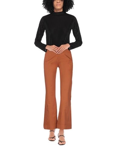 People (+) Woman Pants Rust Size 8 Cotton, Elastane In Red