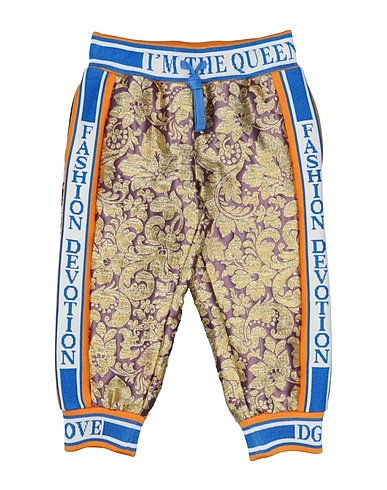DOLCE&GABBANA Casual trouser Gold 46% Polyester, 34% Silk, 20% Metallic fiber, Viscose