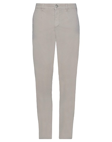 HAVANA & CO. Casual trouser Light grey 97% Cotton, 3% Elastane
