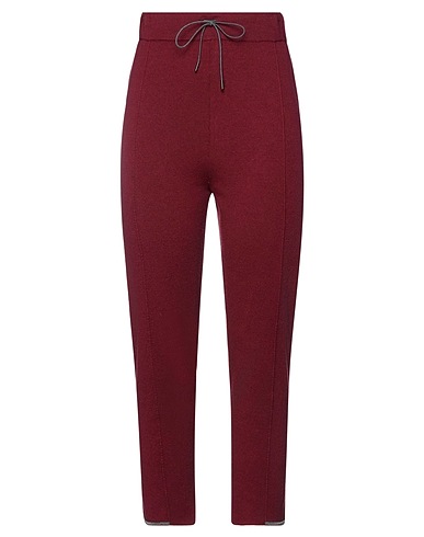 FABIANA FILIPPI Casual trouser Burgundy 75% Merino Wool, 15% Silk, 10% Cashmere, Ecobrass