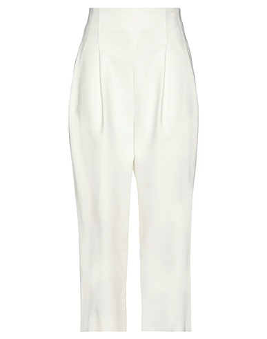 LIVIANA CONTI Casual trouser White 53% Cotton, 44% Polyamide, 3% Rubber