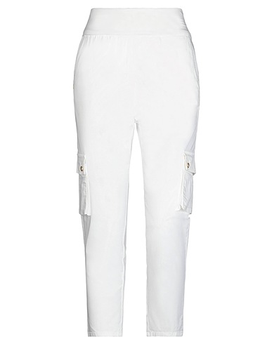 MANILA GRACE Casual pants White 97% Cotton, 3% Elastane