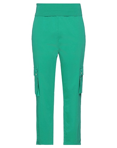MANILA GRACE Casual trouser Green 97% Cotton, 3% Elastane