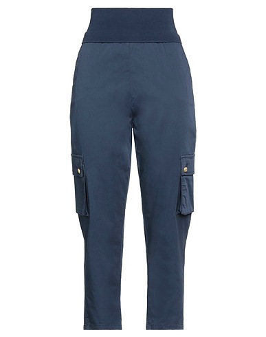 MANILA GRACE Casual trouser Navy blue 97% Cotton, 3% Elastane