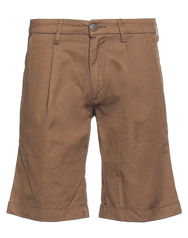 MICHAEL COAL Shorts & Bermuda Marrone 63% Cotone, 35% Lino, 2% Elastan