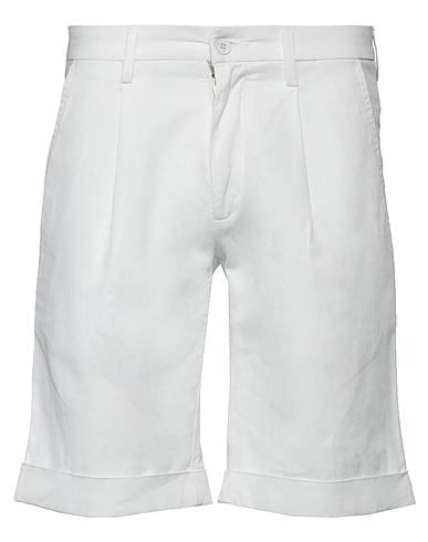 MICHAEL COAL Shorts & Bermuda Ivory 63% Cotton, 35% Linen, 2% Elastane