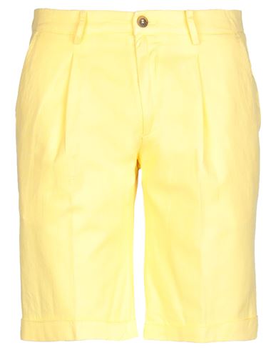 Michael Coal Man Shorts & Bermuda Shorts Yellow Size 36 Cotton, Linen, Elastane
