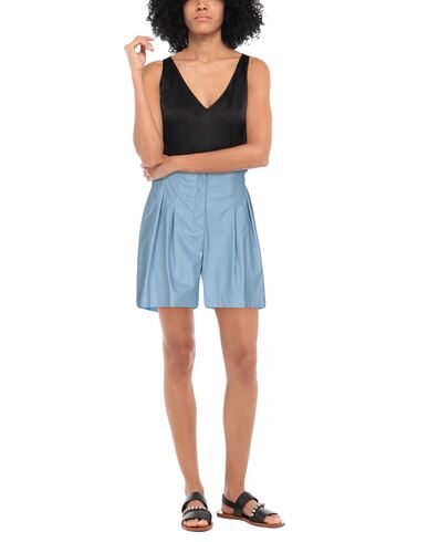 Soallure Woman Shorts & Bermuda Shorts Sky Blue Size 8 Polyurethane In Blue