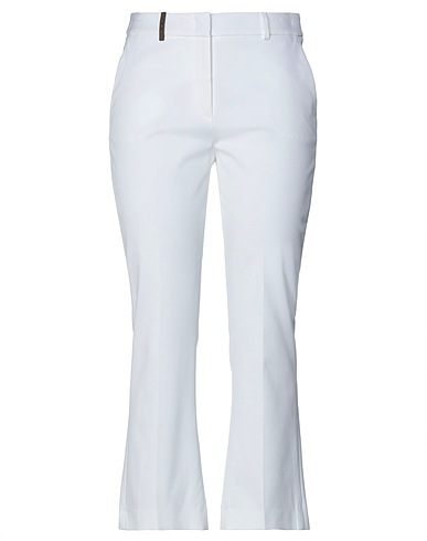 PESERICO Casual trouser White 98% Cotton, 2% Elastane