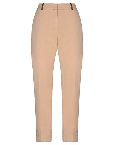 PESERICO Casual pants Beige 97% Cotton, 3% Elastane