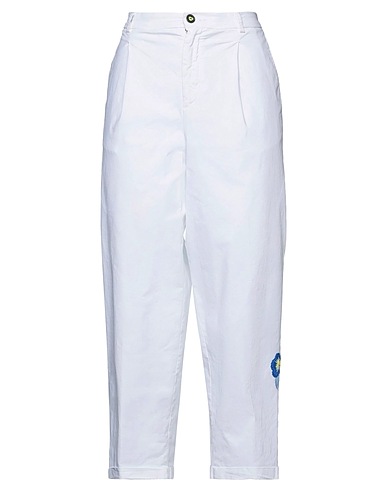 I LOVE MP Pantalone Bianco 98% Cotone, 2% Elastan