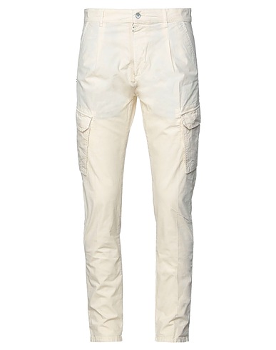 GREY DANIELE ALESSANDRINI Casual trouser Beige 98% Cotton, 2% Elastane