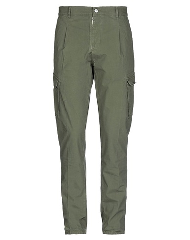 GREY DANIELE ALESSANDRINI Casual trouser Military green 98% Cotton, 2% Elastane