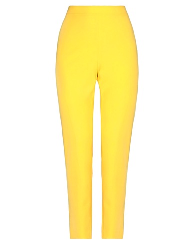 BOUTIQUE MOSCHINO Casual pants Yellow 90% Polyester, 10% Elastane