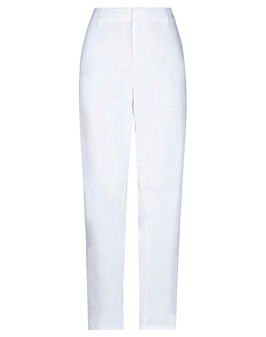 MERCI ITALIA Casual trouser White 97% Cotton, 3% Elastane