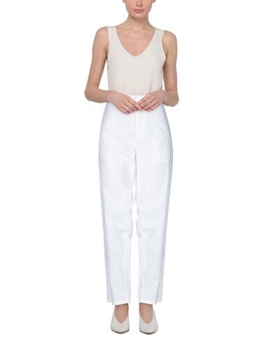 Merci .., Woman Pants White Size 8 Viscose, Rayon, Linen In White