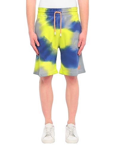 MARCELO BURLON Shorts & Bermuda Lime green 100% Cotton, Polyester
