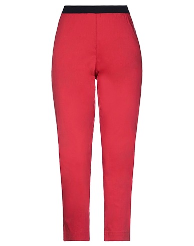 LIVIANA CONTI Casual trouser Brick red 68% Cotton, 28% Polyamide, 4% Elastane
