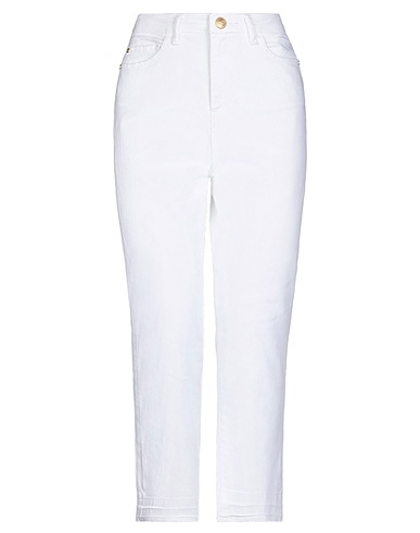 MANILA GRACE Casual trouser White 97% Cotton, 3% Elastane