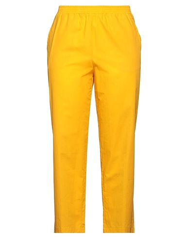 MANILA GRACE Casual pants Yellow 100% Cotton