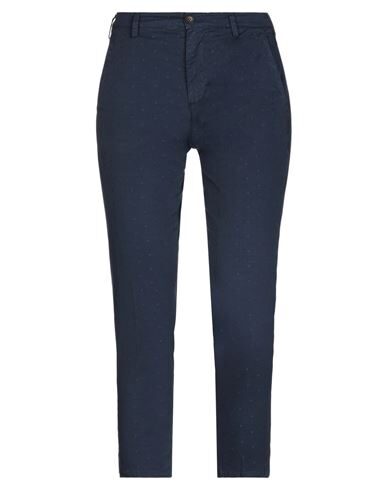 40weft Woman Pants Midnight Blue Size 4 Cotton, Elastane In Blue