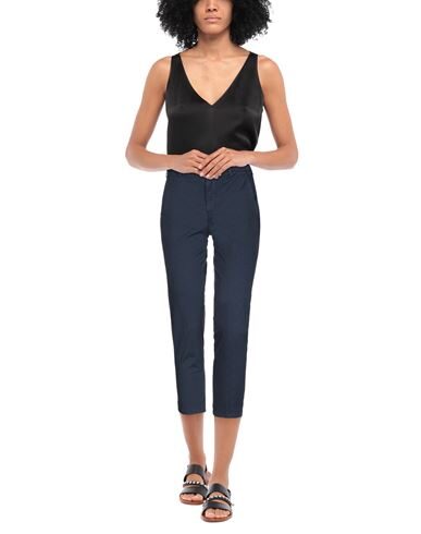 40weft Woman Pants Midnight Blue Size 4 Cotton, Elastane In Blue