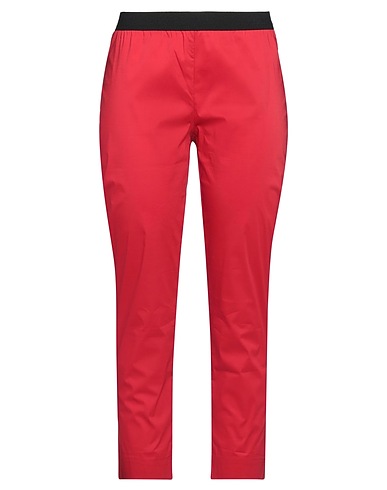 LIVIANA CONTI Casual pants Red 68% Cotton, 28% Polyamide, 4% Elastane