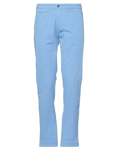 40WEFT Casual trouser Sky blue 98% Cotton, 2% Elastane