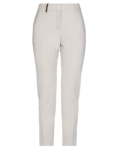 PESERICO Casual trouser Ivory 96% Cotton, 4% Elastane