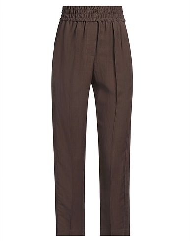 BRUNELLO CUCINELLI Casual trouser Brown 73% Viscose, 27% Linen