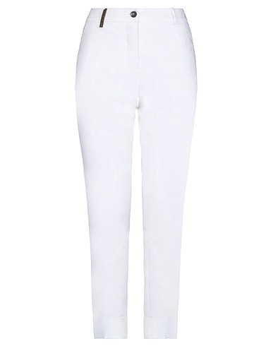PESERICO Casual pants White 97% Cotton, 3% Elastane
