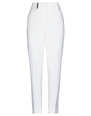 PESERICO Casual trouser White 97% Cotton, 3% Elastane