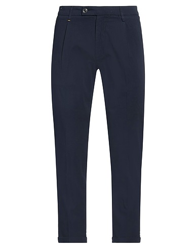 RE_HASH Casual trouser Navy blue 99% Cotton, 1% Elastane